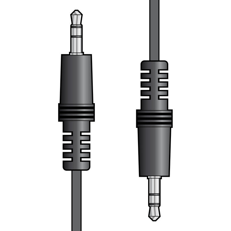 3.5mm Stereo Plug to 3.5mm Stereo Plug Leads Black 1.2m