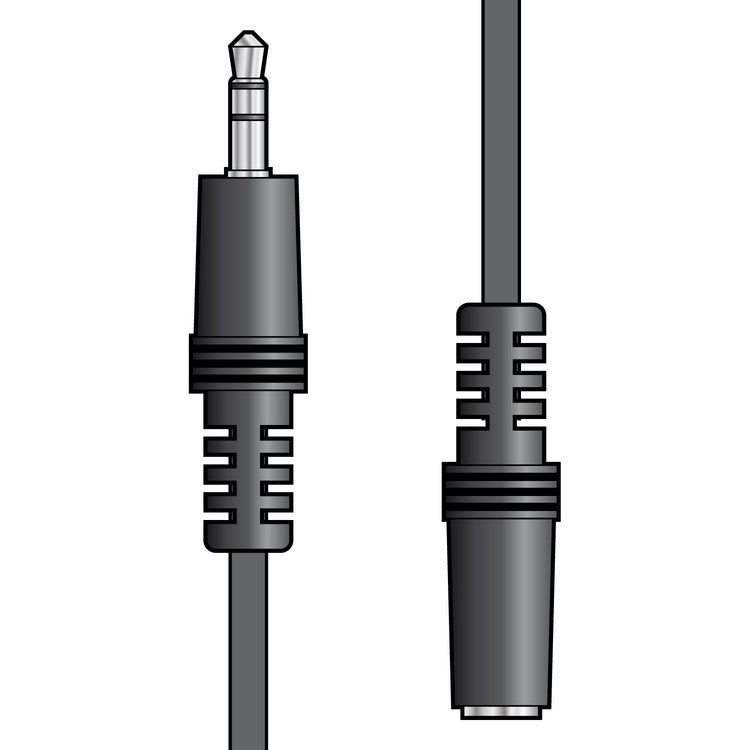 3.5mm Stereo Plug to 3.5mm Stereo Socket Leads Black 3.0m