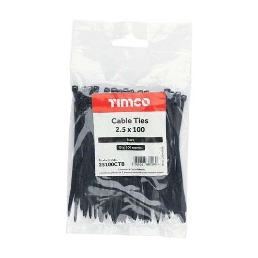 Cable Ties - Black 2.5 x 100