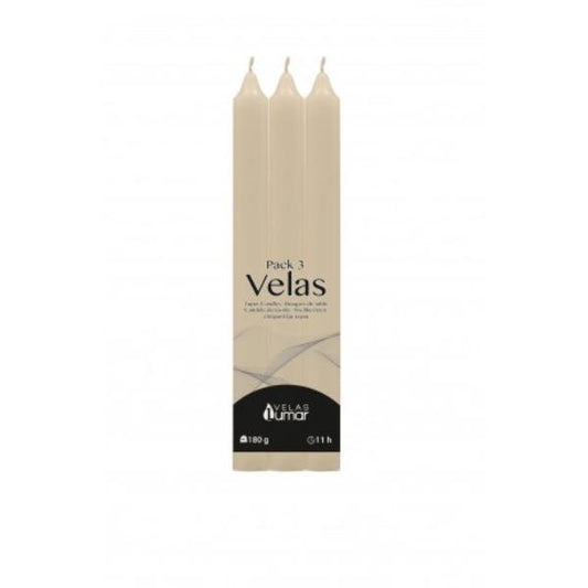 Pack of 3 cream candles