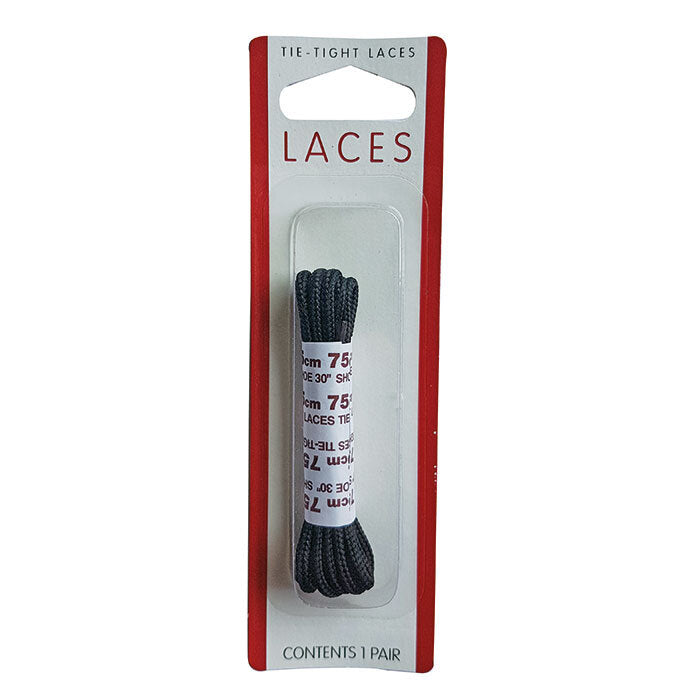 Fine Round Shoe Lace 75cm Black