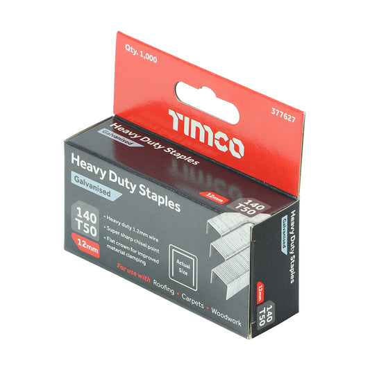 Heavy Duty Staples - Chisel Point - Galvanised 12mm