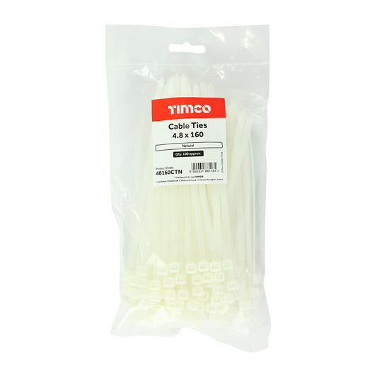 Cable Ties - Natural 4.8 x 160