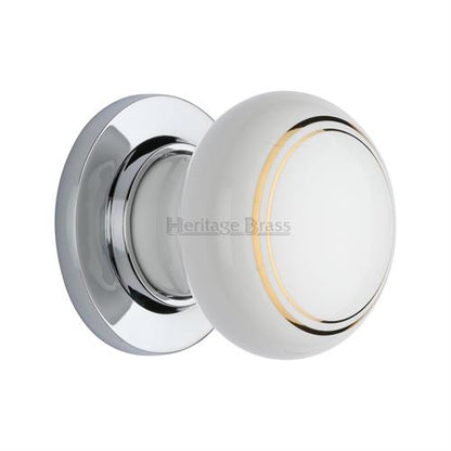 Gold Line Door Knob on Rose