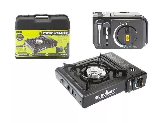 Summit Portable Gas Cooker Single Burner Stove Camping Outdoor Cooking BBQ Party