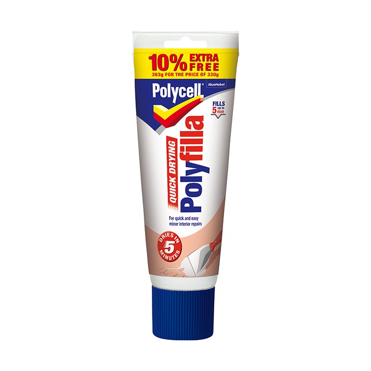 Polycell Polyfilla Quick Drying Filler Tube 330g + 10%