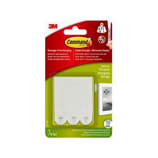 Command™ Medium White Picture Hanging Strips 3 Sets of Medium Strips