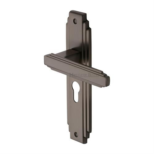 M.Marcus Astoria Door Handle on Plate (Euro Profile)
