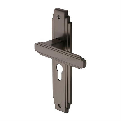M.Marcus Astoria Door Handle on Plate (Euro Profile)