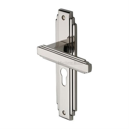 M.Marcus Astoria Door Handle on Plate (Euro Profile)