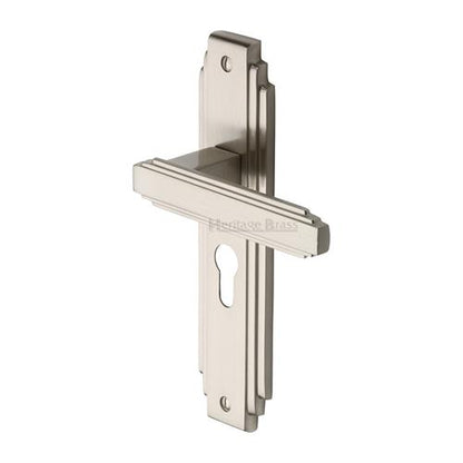 M.Marcus Astoria Door Handle on Plate (Euro Profile)