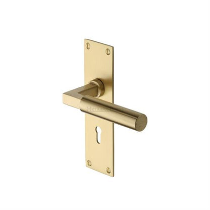 Bauhaus Door Handle on Plate (Lever Lock)