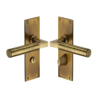 Bauhaus Door Handle on Plate (Bathroom Set)