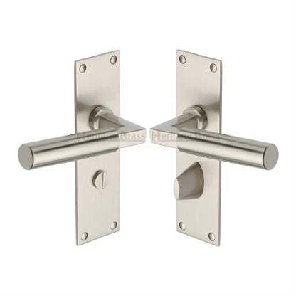 Bauhaus Door Handle on Plate (Bathroom Set)