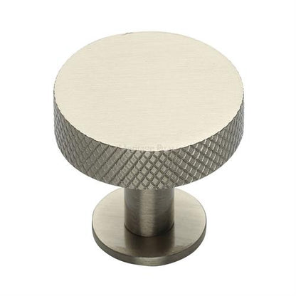 Knurled Disc Cabinet Knob with Rose