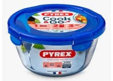 Pyrex - Cook & Go Glass Round Dish with Lid, 1.6L