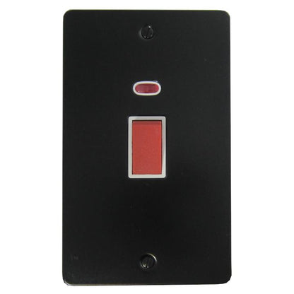 Flat Black Cooker Switch (45 Amp/Double Plate) - G+H FFB28B