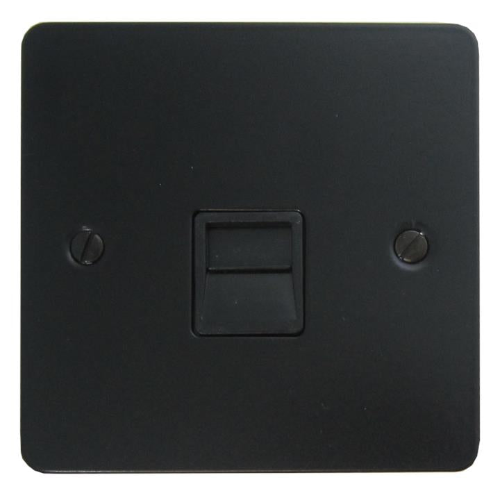 Flat Black Telephone Socket (Slave) - G+H FFB34B