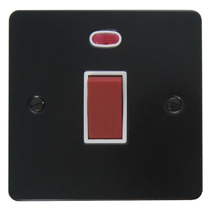 Flat Black Cooker Switch (45 Amp/Single Plate) - G+H FFB46B