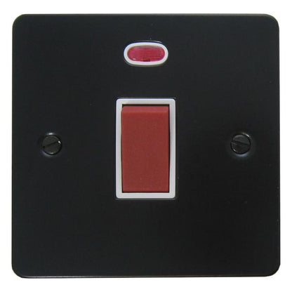 Flat Black Cooker Switch (45 Amp/Single Plate) - G+H FFB46B