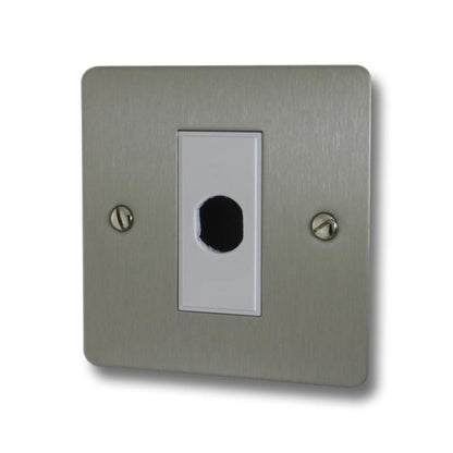 Flat Brushed Steel Flex Outlet (White Insert) - G+H FSS79W