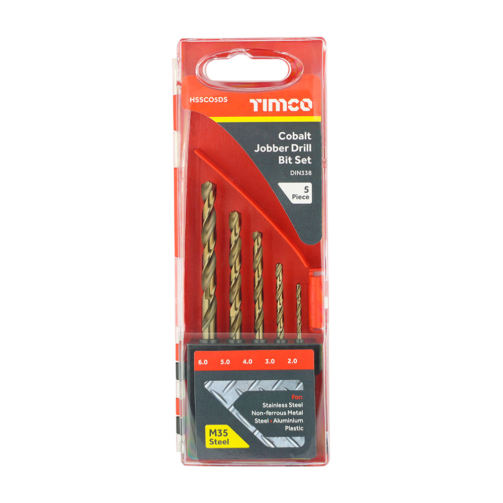 Cobalt Jobber Drill Bit Set 5pcs