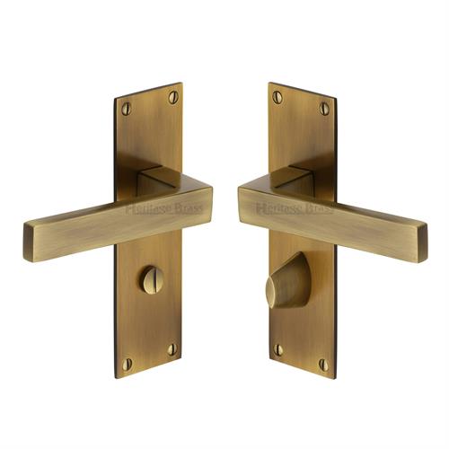 Metro Door Handle on Plate (Bathroom Set)