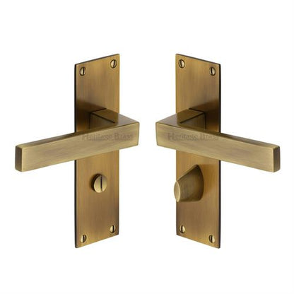 Metro Door Handle on Plate (Bathroom Set)