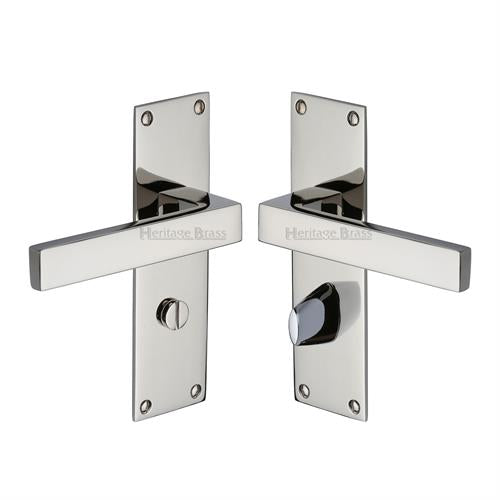 Metro Door Handle on Plate (Bathroom Set)