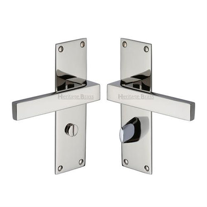 Metro Door Handle on Plate (Bathroom Set)