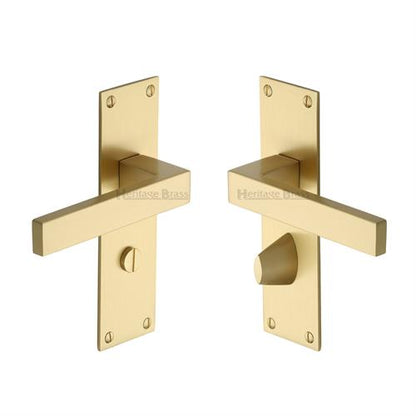 Metro Door Handle on Plate (Bathroom Set)