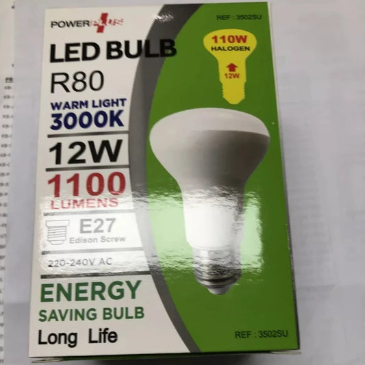 Power Plus - 12W - E27 Energy Saving R80 LED Bulb - 1100 Lumens - 3000k Warm White - [PU-3502]