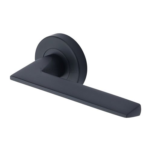 Pyramid Door Handle on Round Rose