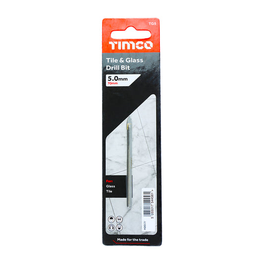 TCT Arrow Head Tile & Glass Bit 5.0mm
