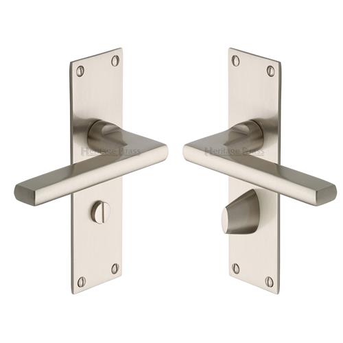 Trident Door Handle on Plate (Bathroom Set)