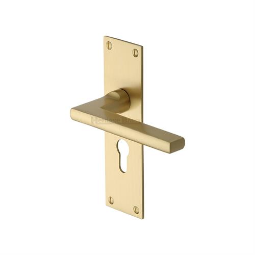 Trident Door Handle on Plate (Euro Profile)