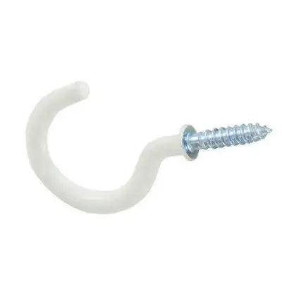 VALUE PACK 1 1/2'' ( 40MM ) CUP HOOKS WHITE PVC 5 PER PACK