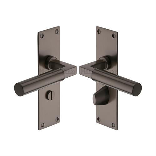 Bauhaus Door Handle on Plate (Bathroom Set)